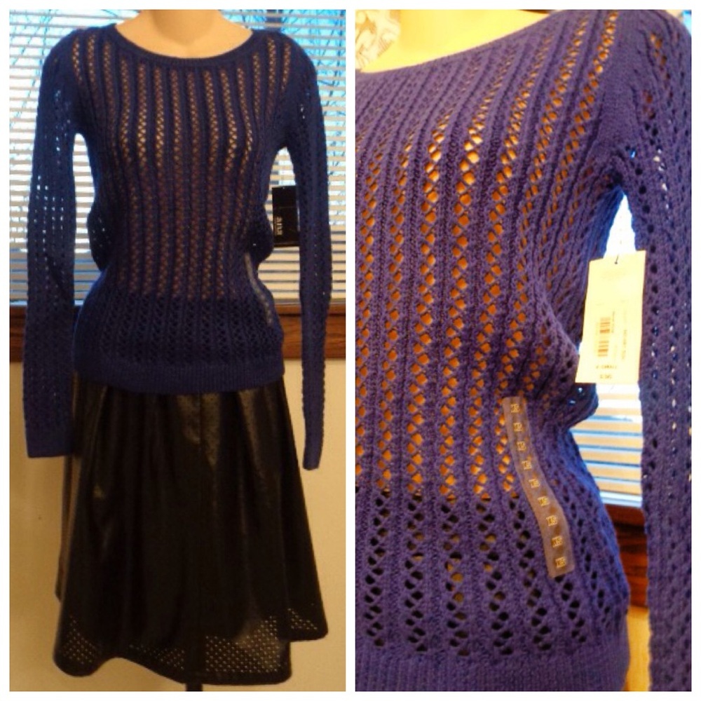 A.N.A. Verve Violet Long Sleeve Crew Neck Sweater Size XS NWT